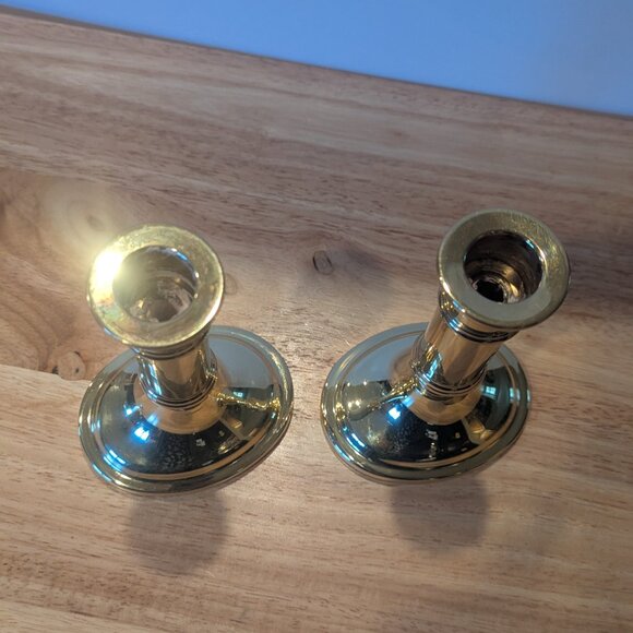 Vintage Baldwin Brass Classical Taper Candlestick Set of 2- Six Inches Tall - Picture 4 of 5